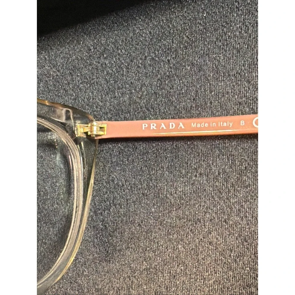 Prada VPR 07V Clear Pink Nude Cat Eye Eyeglasses Frames 51[]20-145 W/ Case